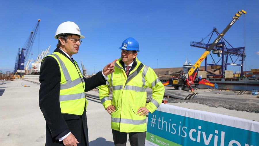 Leading civil engineer tours Teesside port upgrade project