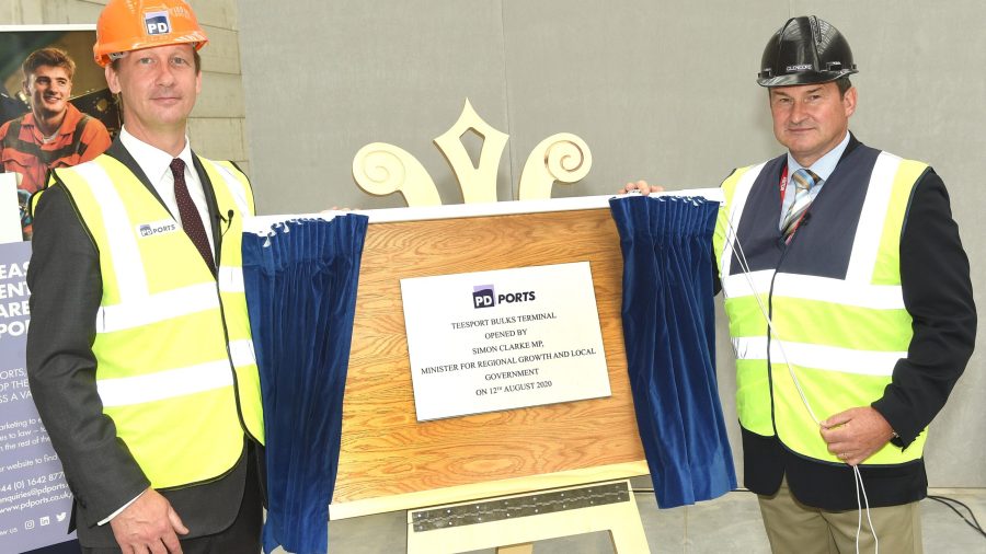 Minister for Regional Growth and Local Government opens multi million pound bulks terminal at Teesport