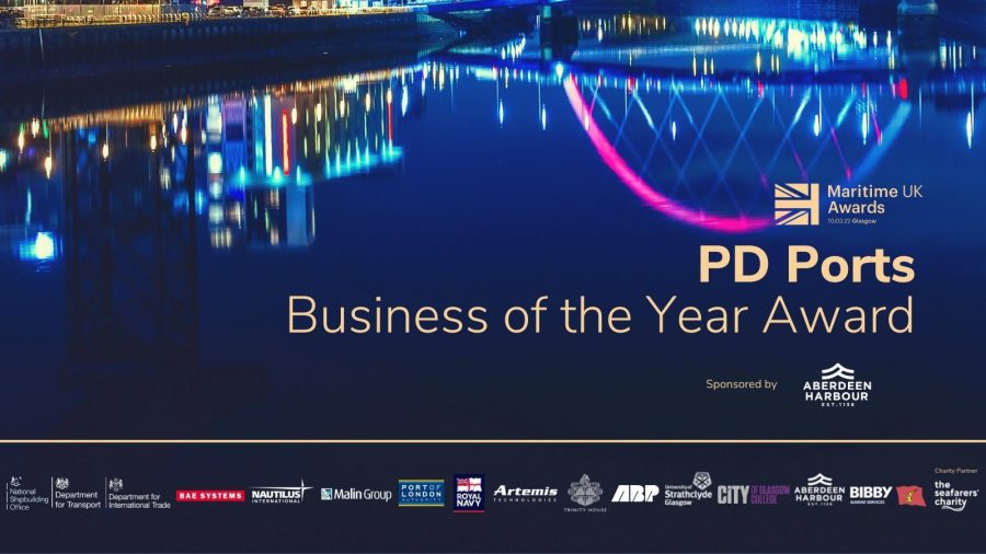 PD PORTS CROWNED BUSINESS OF THE YEAR AT PRESTIGIOUS MARITIME UK CEREMONY