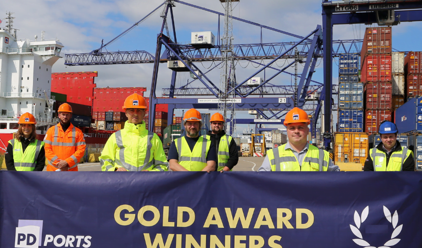 Continued celebrations for PD Ports as company scoops gold health and safety award